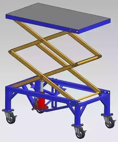 Scissor Lift Table Powered  by Hydraulic jack  3D model