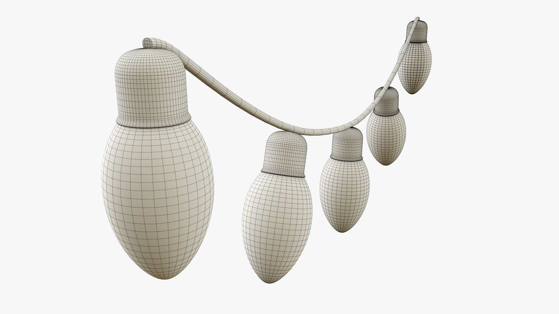 Christmas lights bulb gerlands  3D model_9