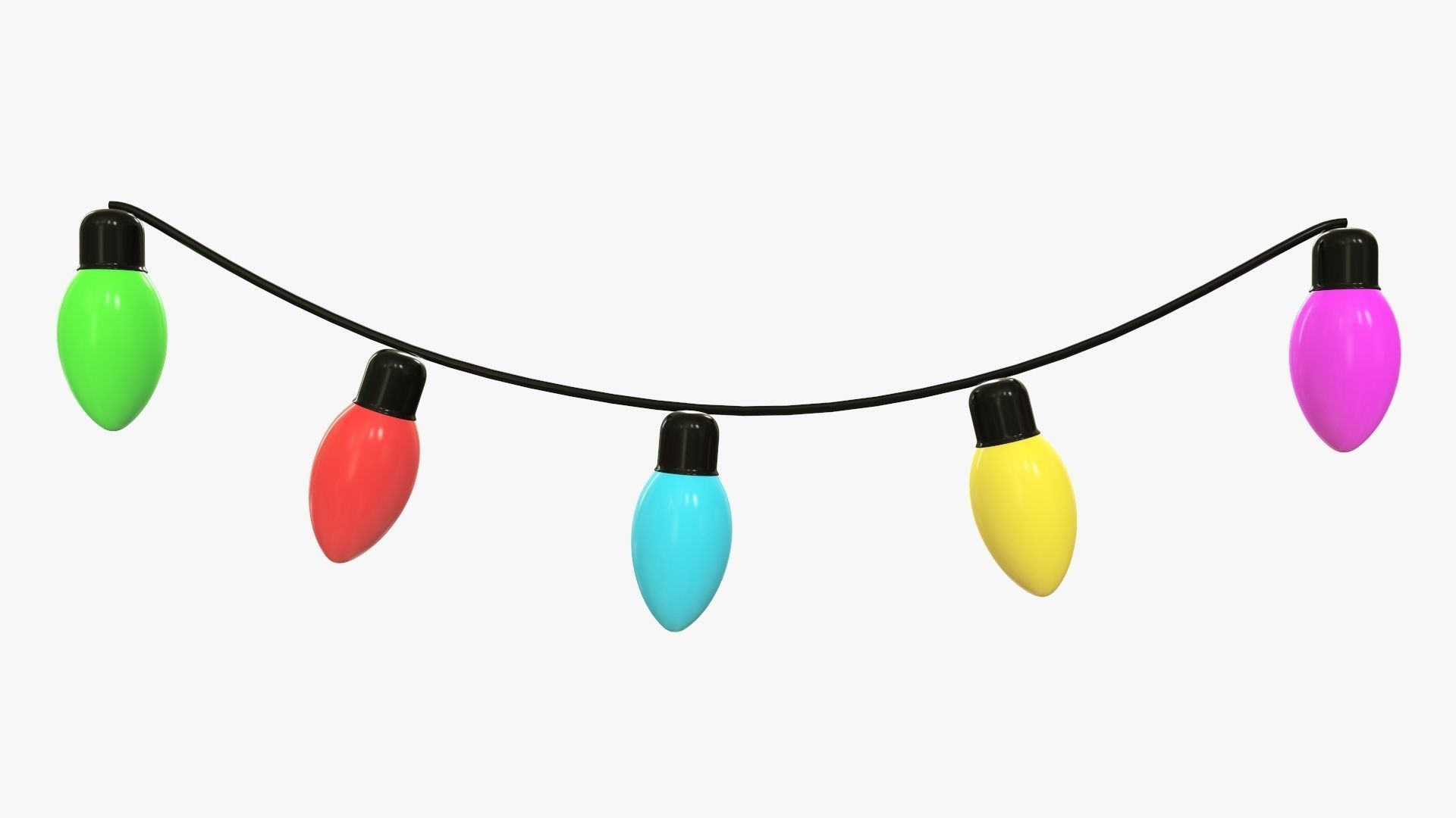 Christmas lights bulb gerlands  3D model_1