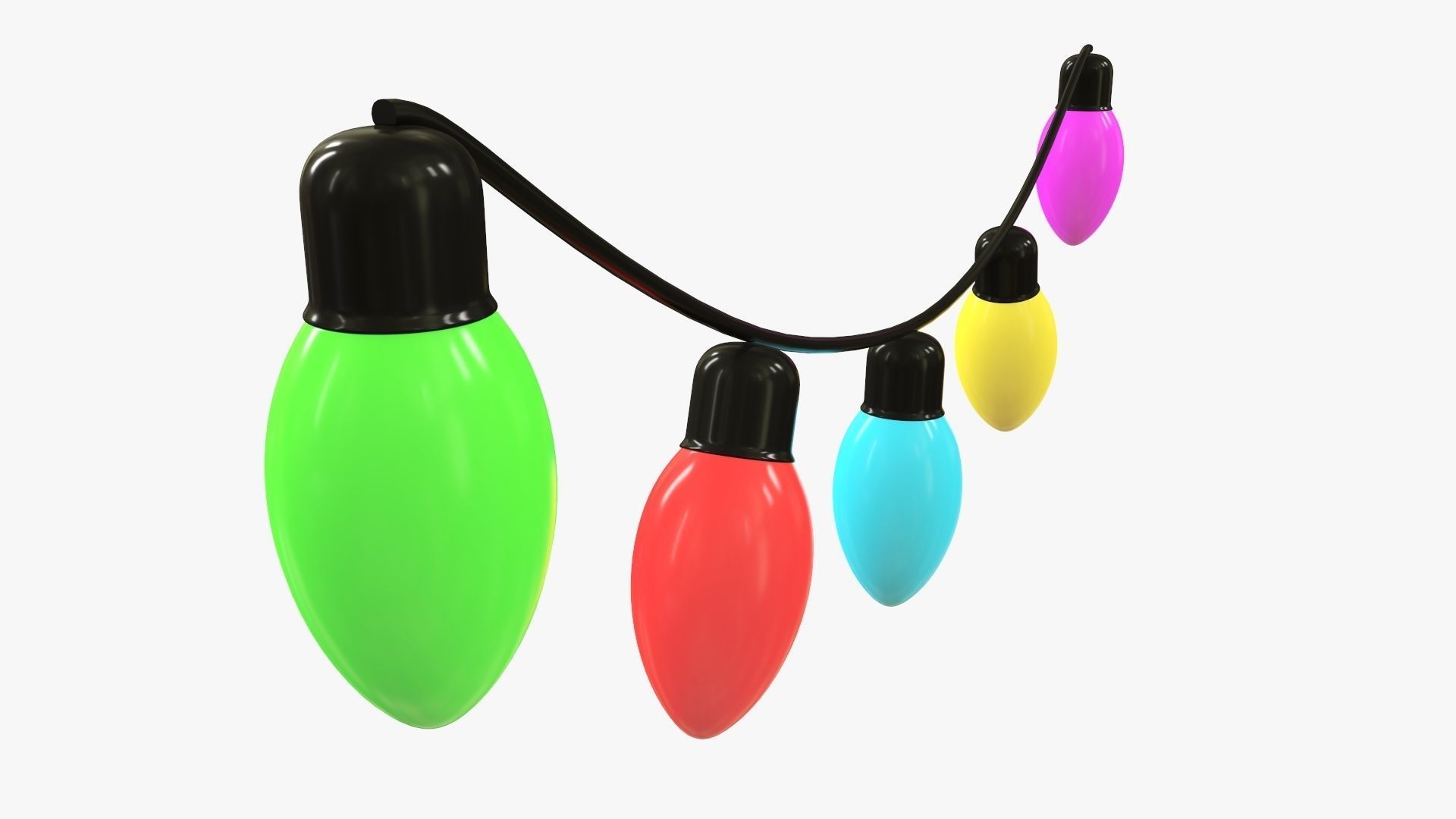 Christmas lights bulb gerlands  3D model_4
