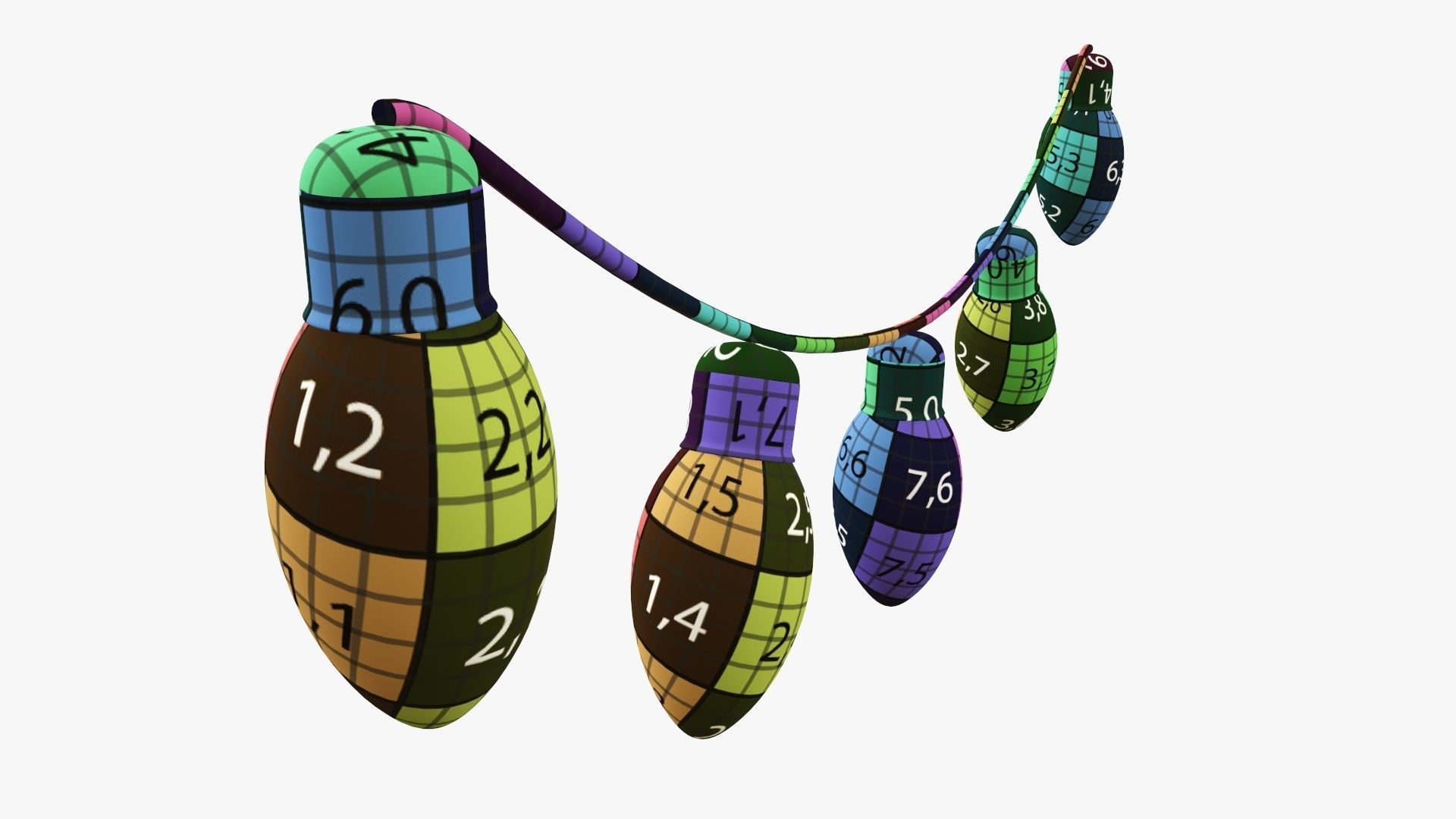 Christmas lights bulb gerlands  3D model_14