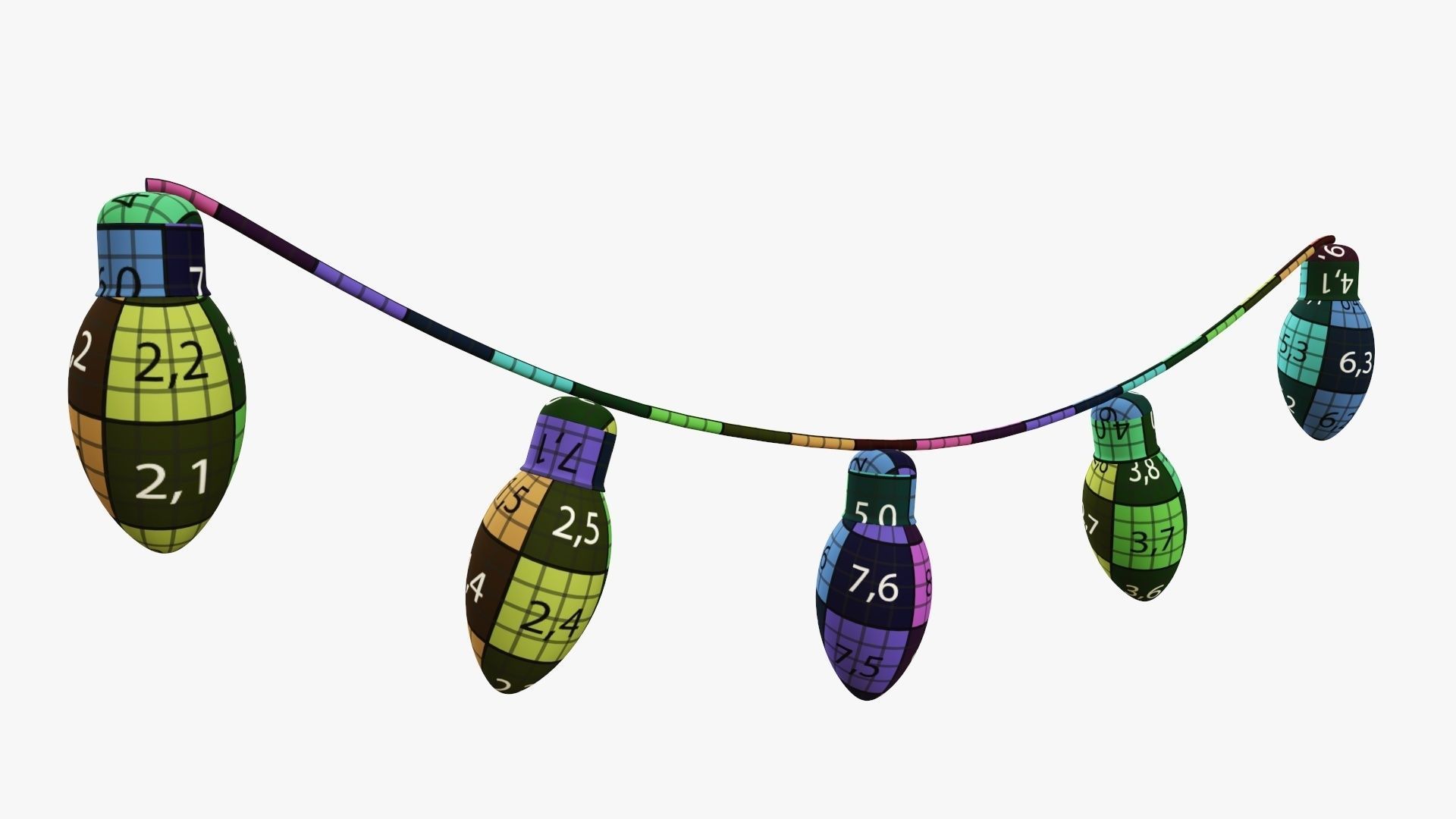 Christmas lights bulb gerlands  3D model_13