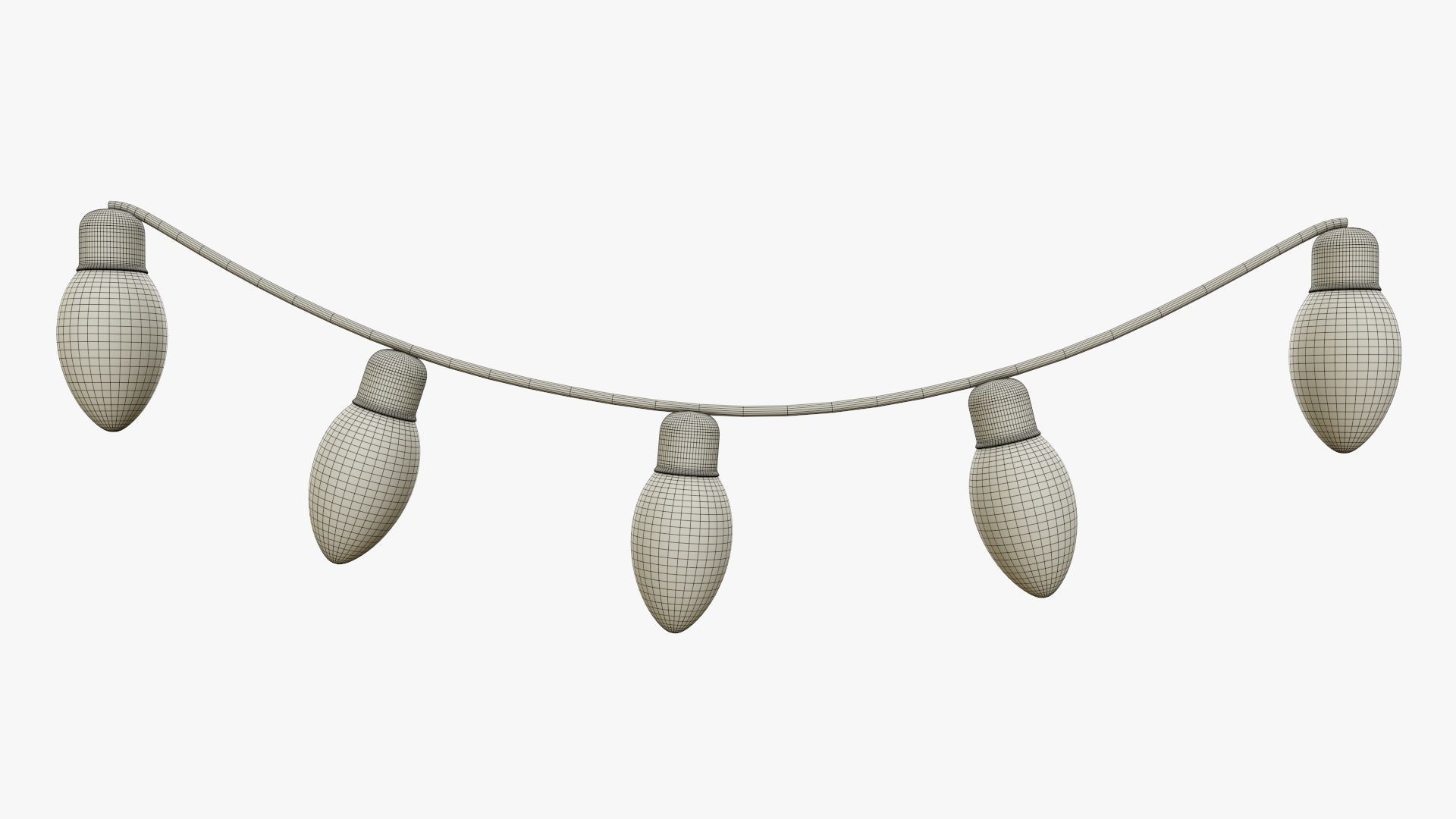 Christmas lights bulb gerlands  3D model_6