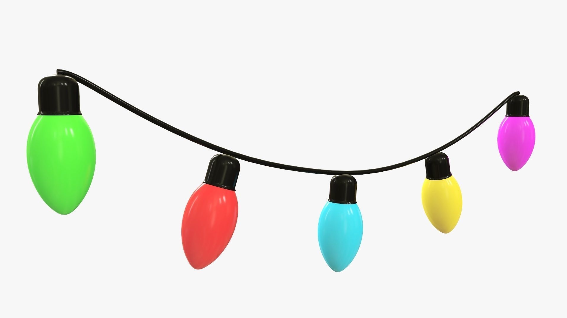 Christmas lights bulb gerlands  3D model_3