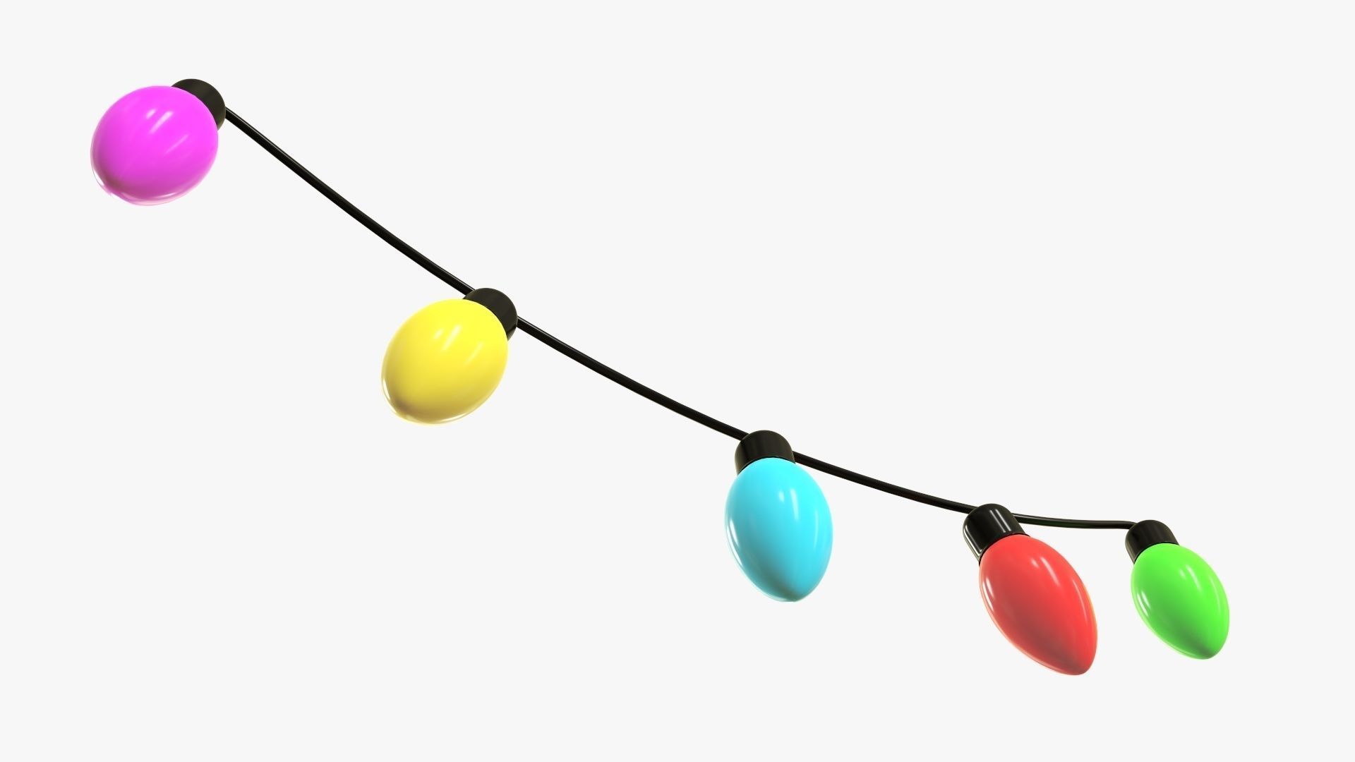 Christmas lights bulb gerlands  3D model_5