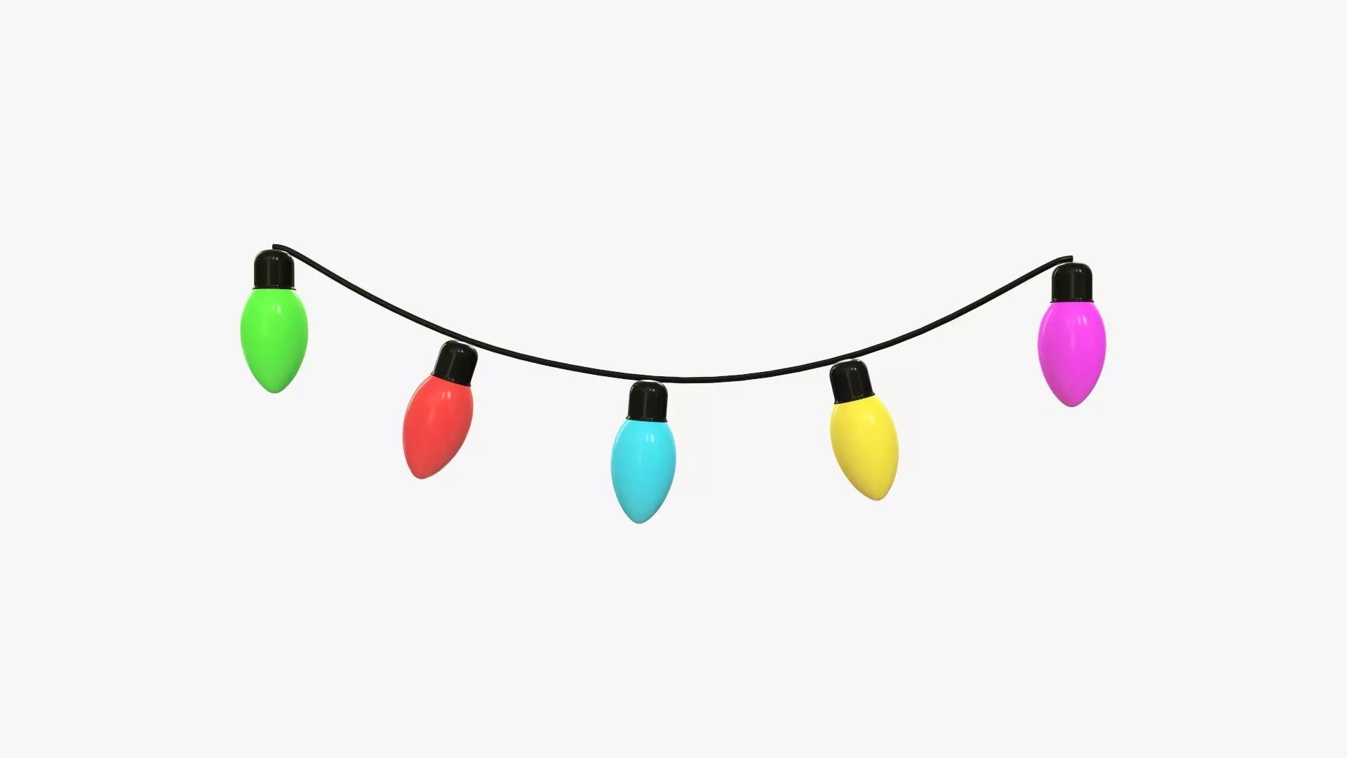 Christmas lights bulb gerlands  3D model_0