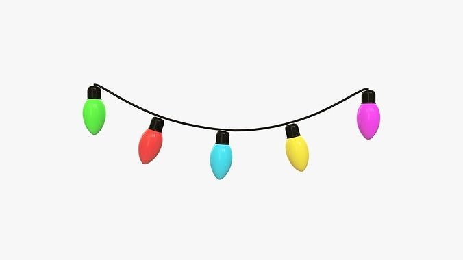 Christmas lights bulb gerlands  3D model