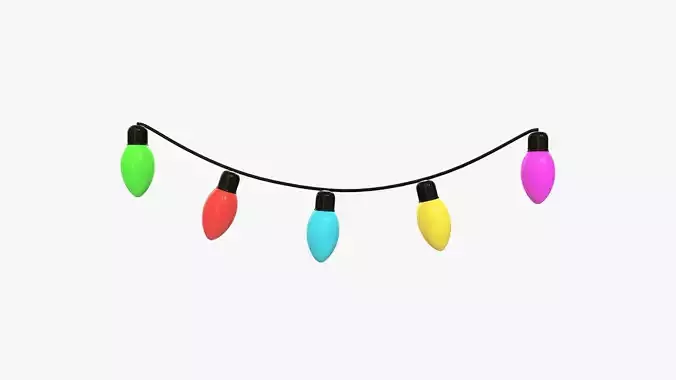 Christmas lights bulb gerlands  3D model