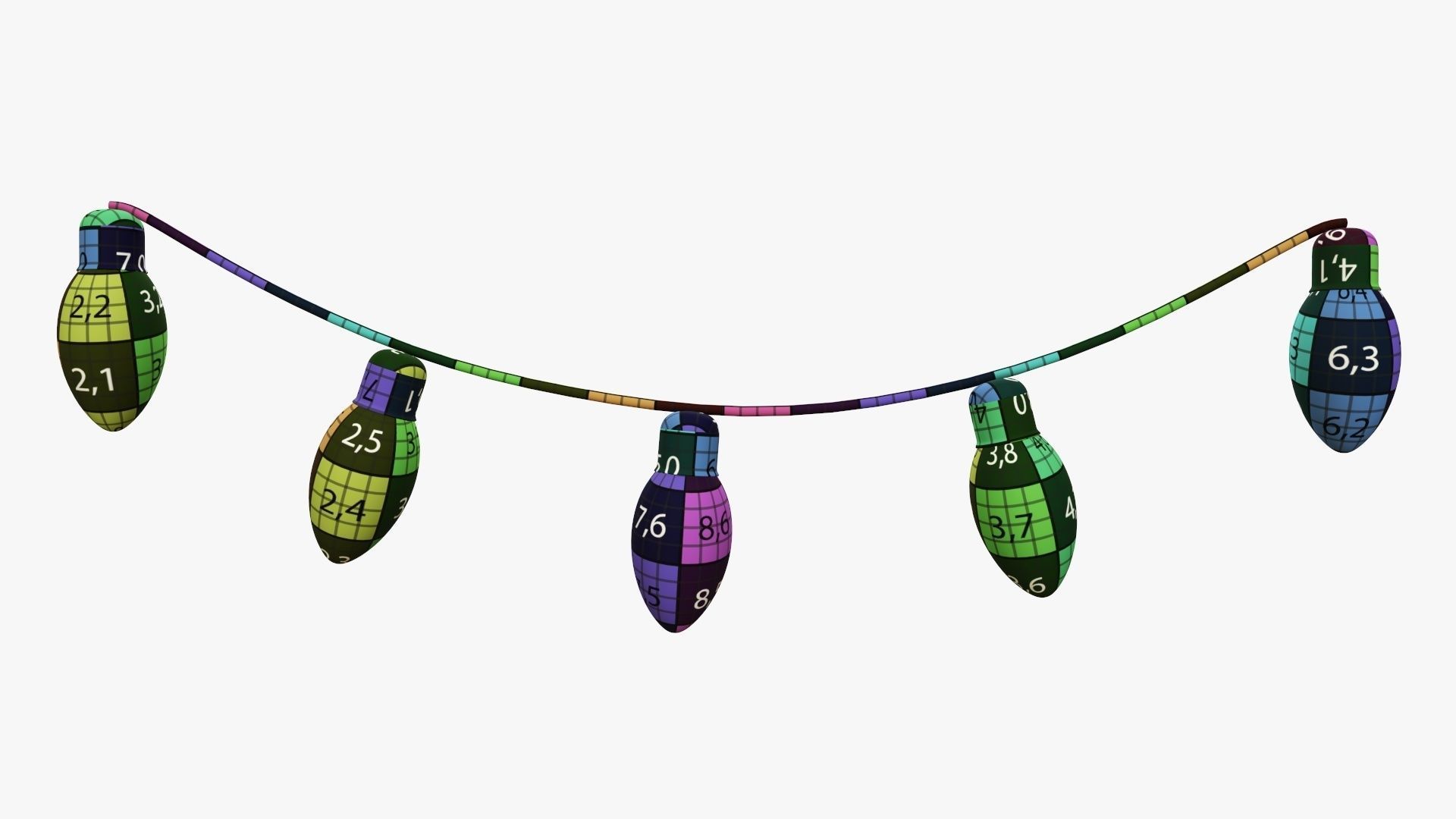 Christmas lights bulb gerlands  3D model_11