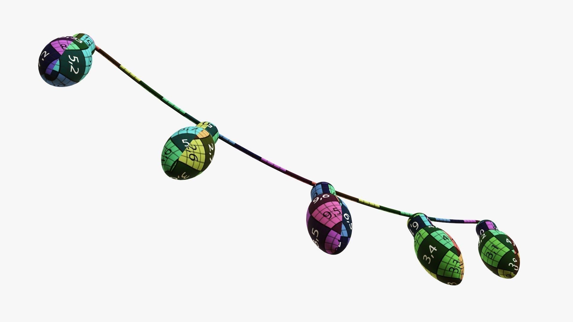 Christmas lights bulb gerlands  3D model_15