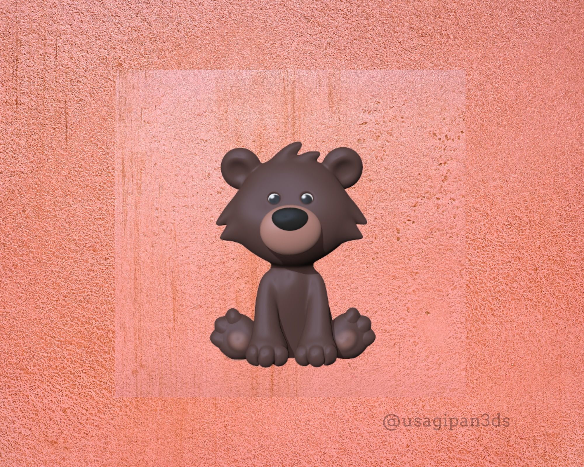 A Sitting Bear to decorate and play 3D print model_2