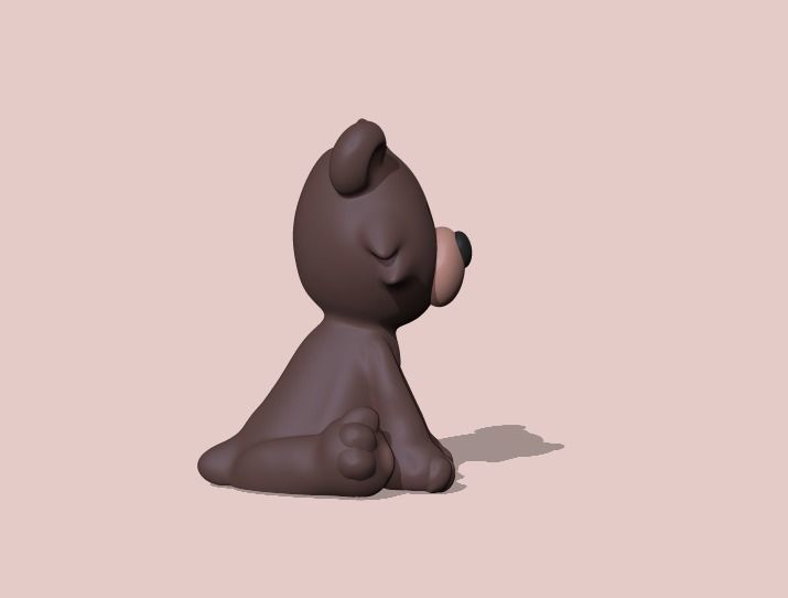 A Sitting Bear to decorate and play 3D print model_1