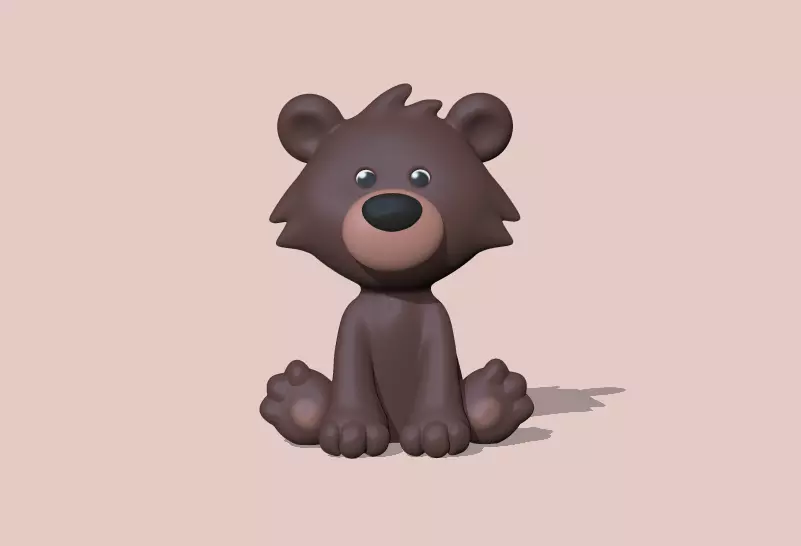 A Sitting Bear to decorate and play 3D print model_0