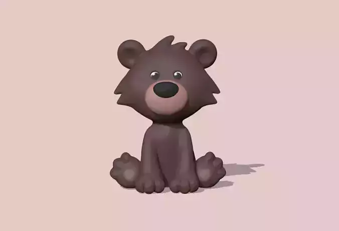 A Sitting Bear to decorate and play 3D print model