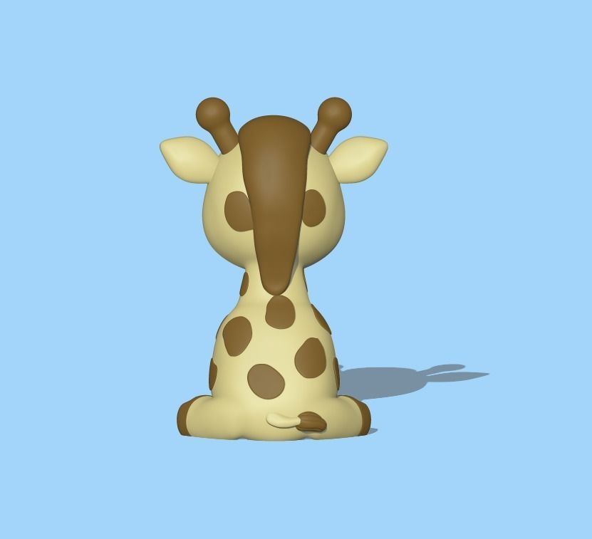Giraffe plastic figurine of 3D print model_2