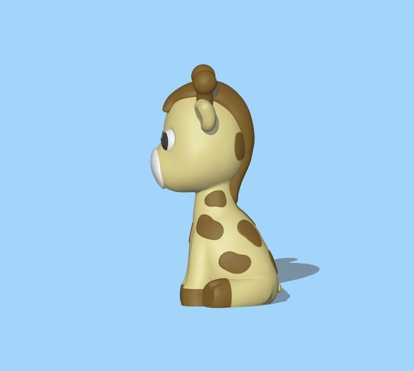 Giraffe plastic figurine of 3D print model_1