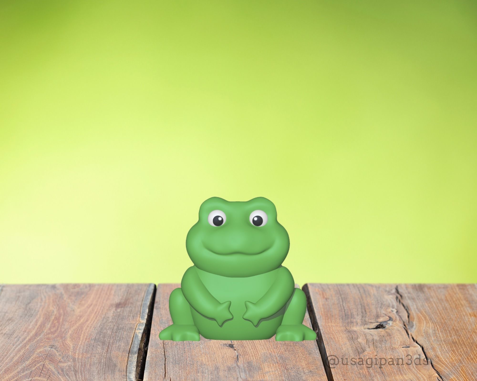 Sitting Frog  3D print model_1