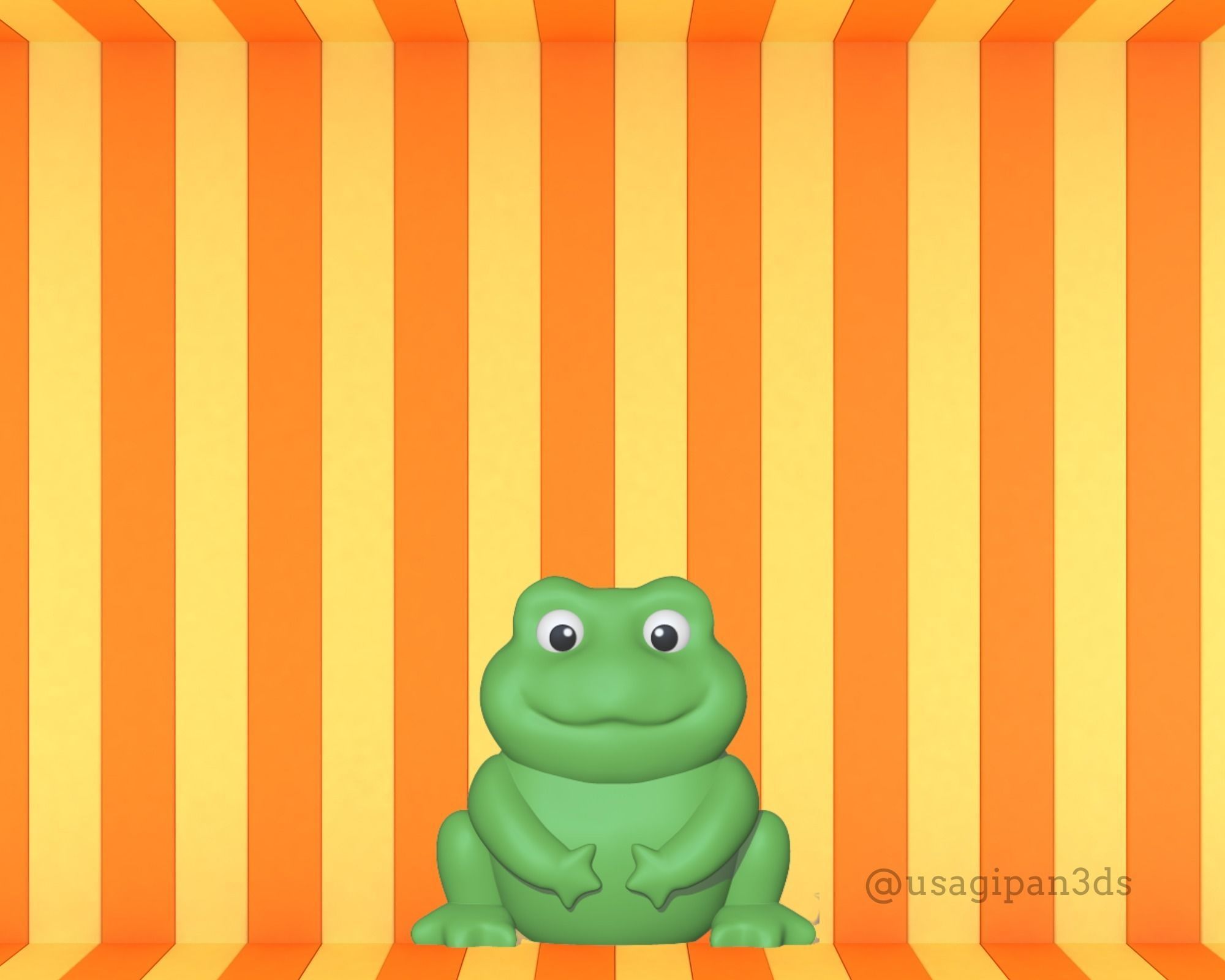 Sitting Frog  3D print model_2