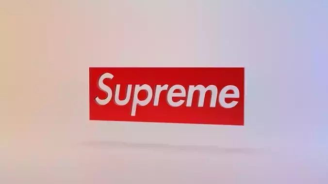 Supreme Logo Low-poly 3D model
