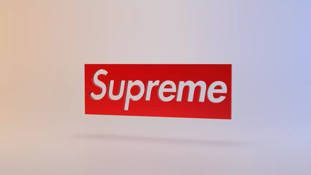Supreme Logo Low-poly 3D model_0