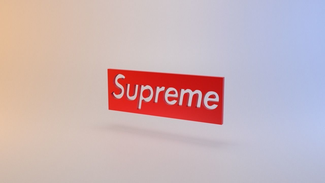 Supreme Logo Low-poly 3D model_3