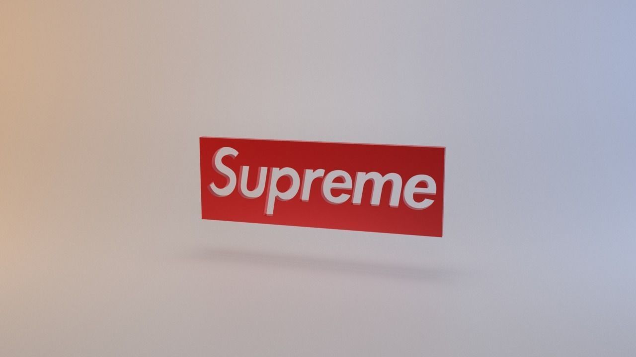 Supreme Logo Low-poly 3D model_5