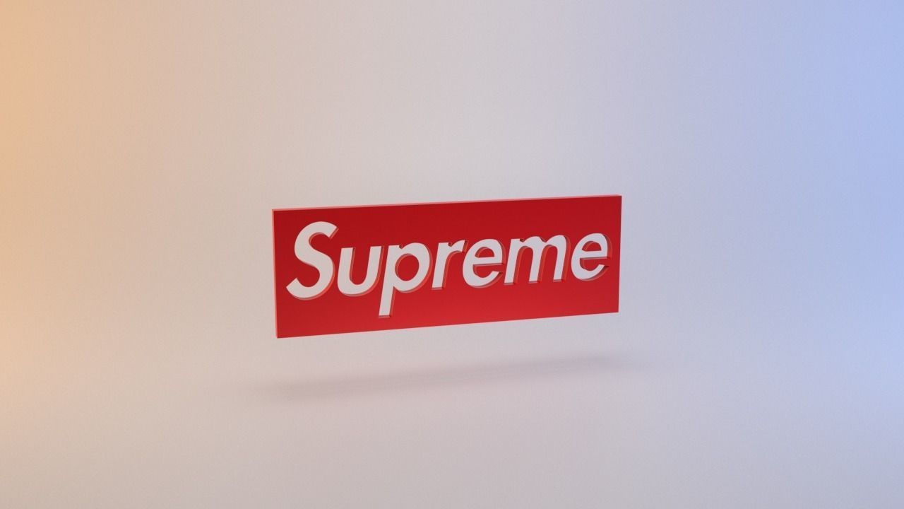 Supreme Logo Low-poly 3D model_9