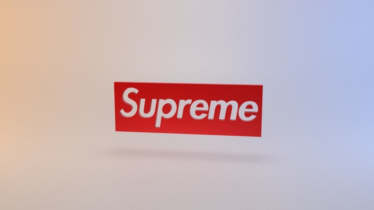 Supreme Logo Low-poly 3D model_6