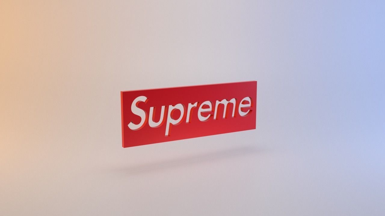 Supreme Logo Low-poly 3D model_12