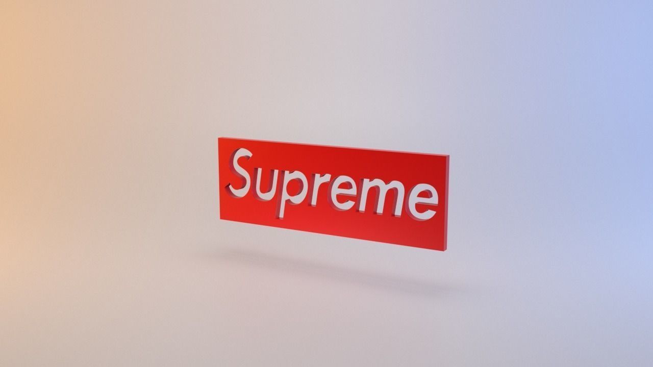 Supreme Logo Low-poly 3D model_2