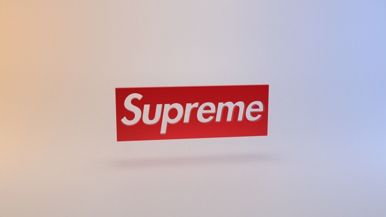Supreme Logo Low-poly 3D model_8