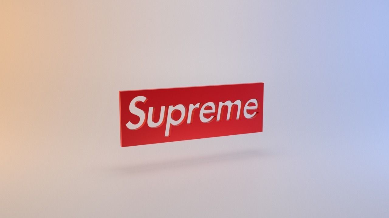 Supreme Logo Low-poly 3D model_10