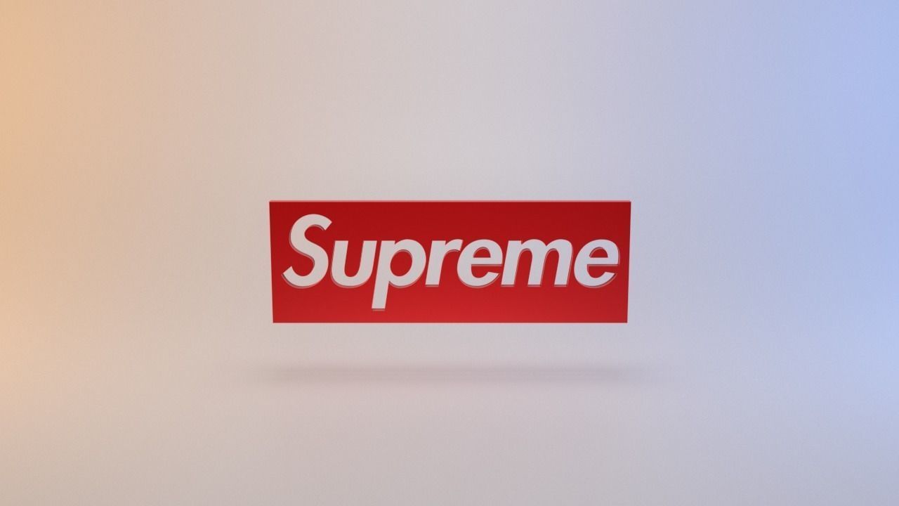 Supreme Logo Low-poly 3D model_7