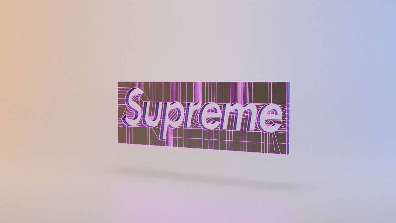Supreme Logo Low-poly 3D model_1