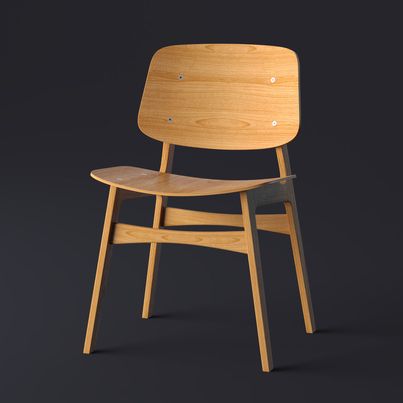 Fredericia Soborg Chair 3D model_1