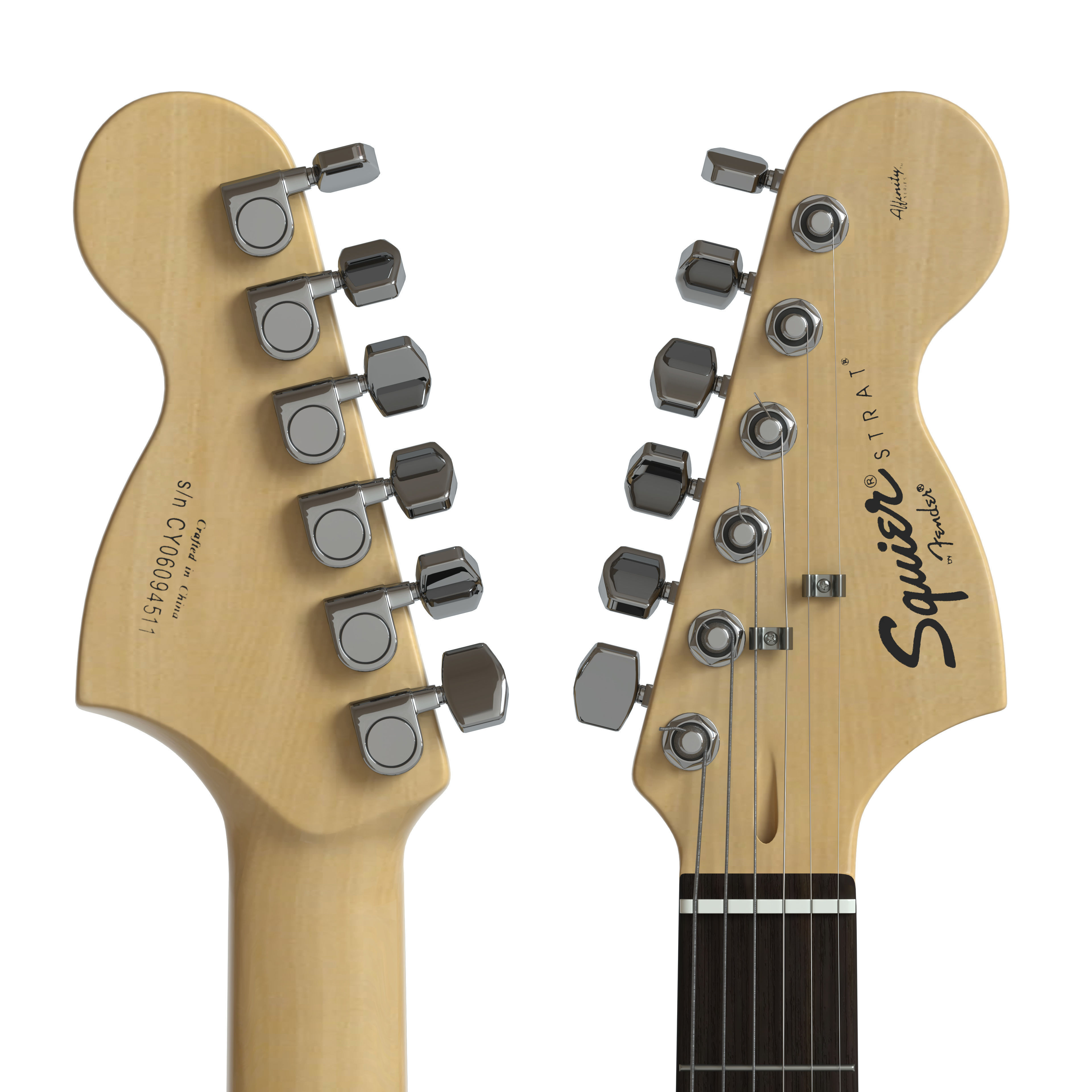 Electric Guitar Squier Fender stratocaster 3D model_3