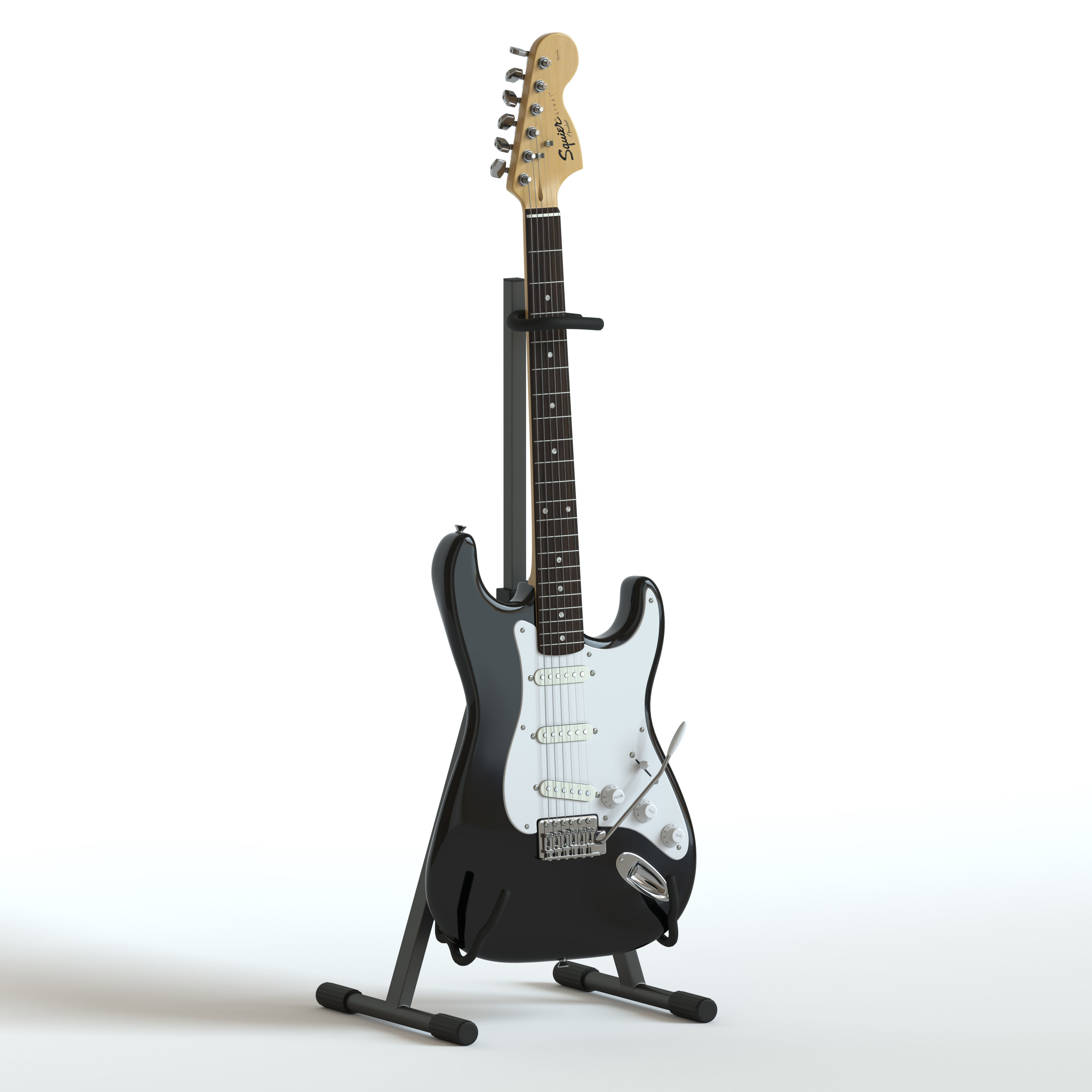 Electric Guitar Squier Fender stratocaster 3D model_2
