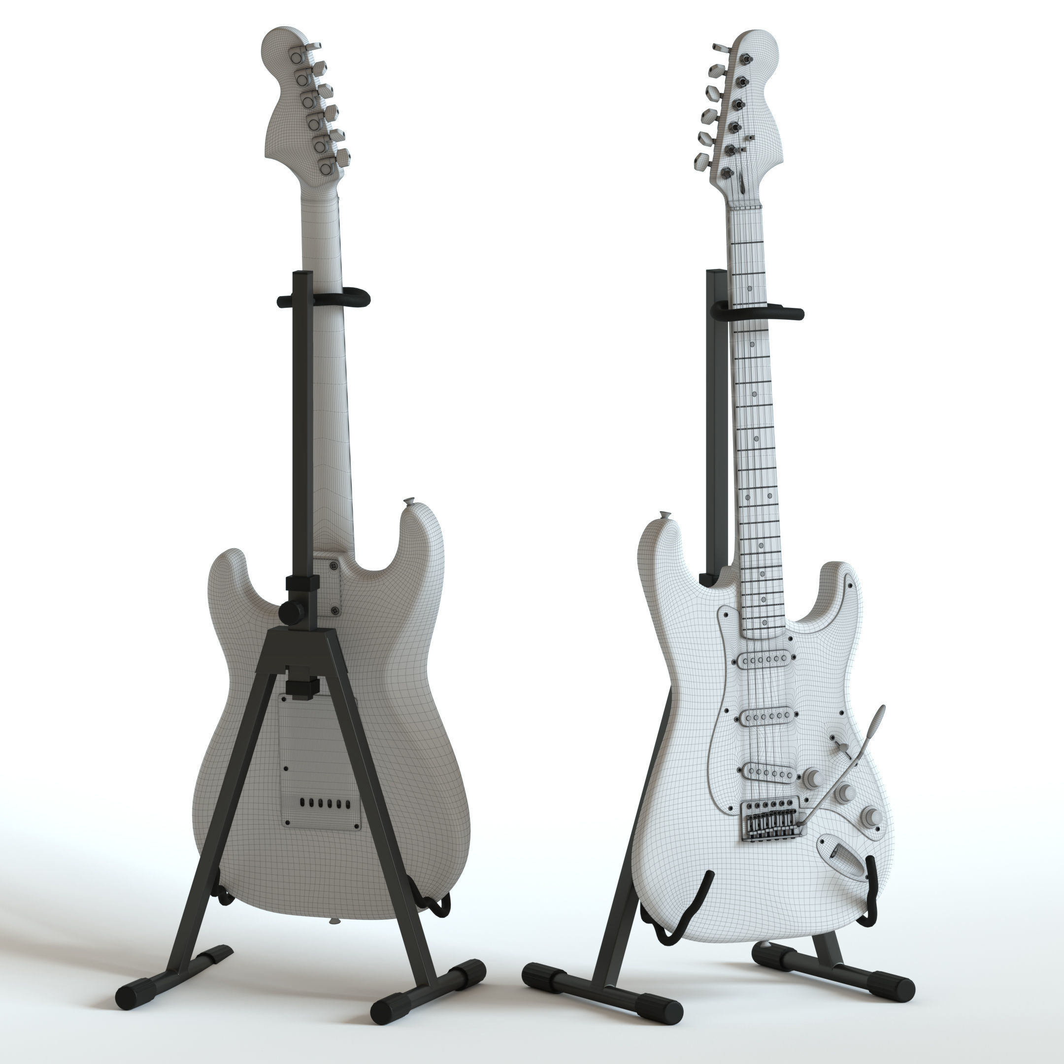 Electric Guitar Squier Fender stratocaster 3D model_1
