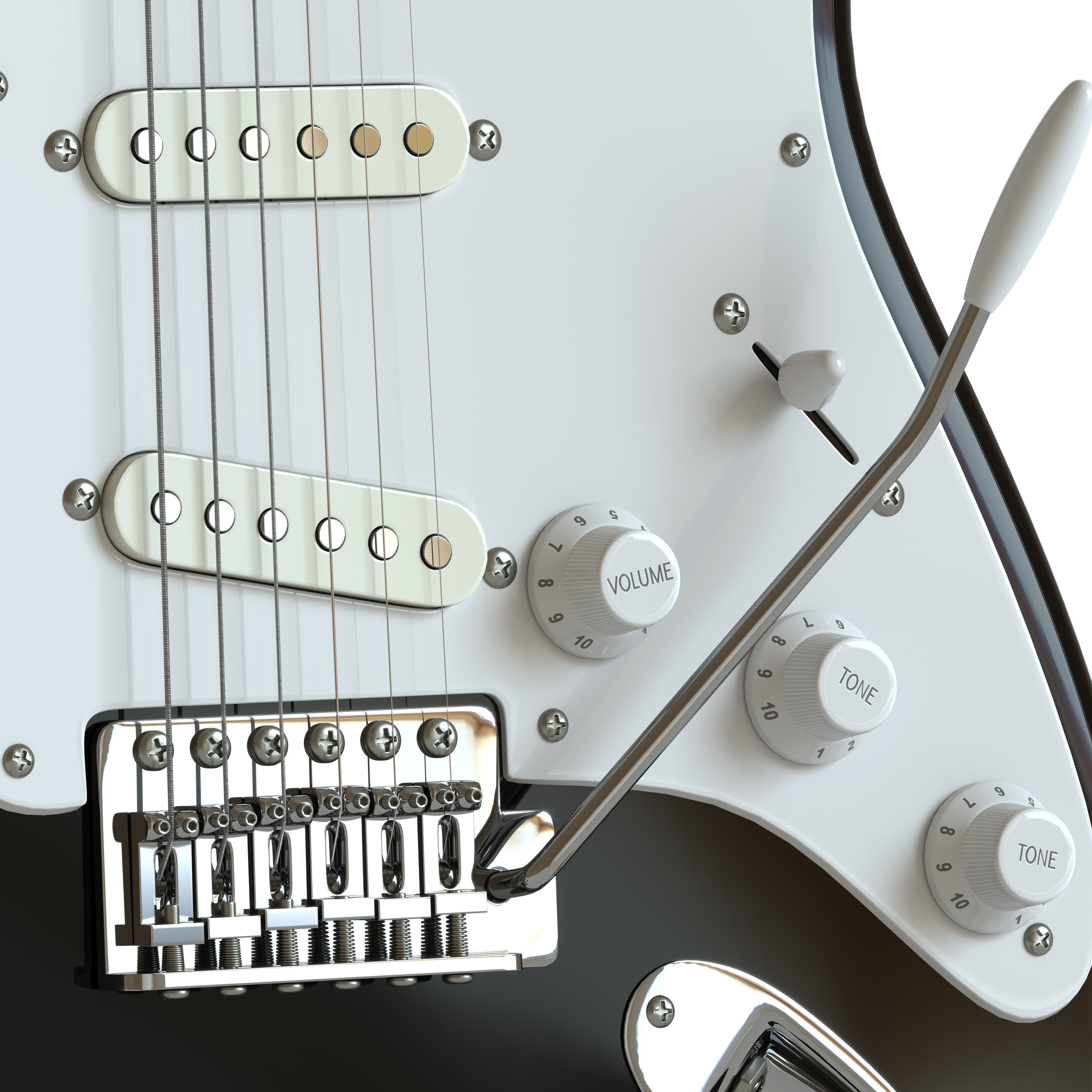 Electric Guitar Squier Fender stratocaster 3D model_4