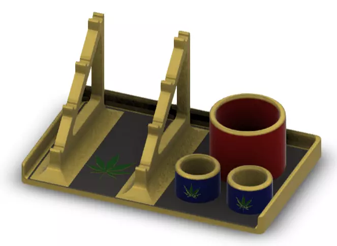 Mega Station Banger Dab Weed Art Storage Wand Pot 3D print model