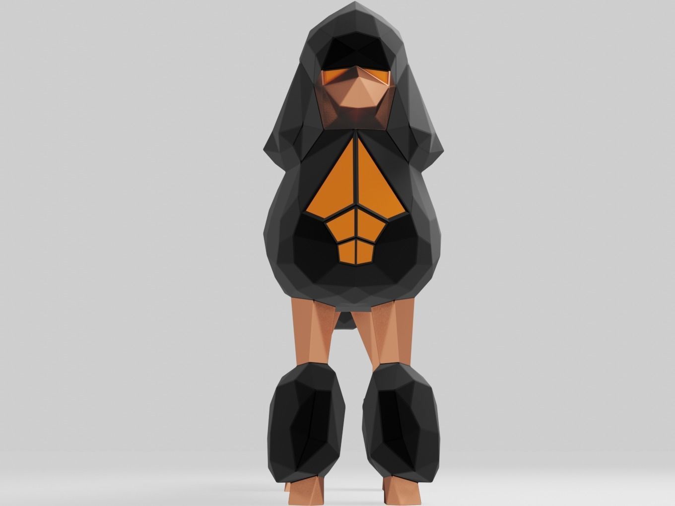 Polygonal Poodle Dog Parametric 3D print model_2