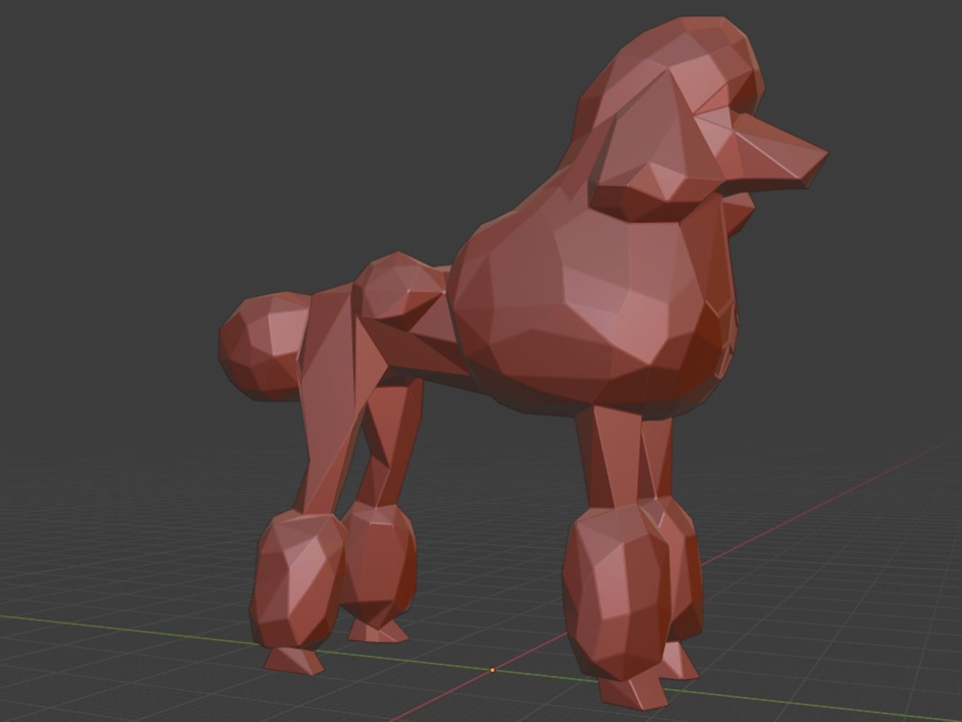 Polygonal Poodle Dog Parametric 3D print model_12