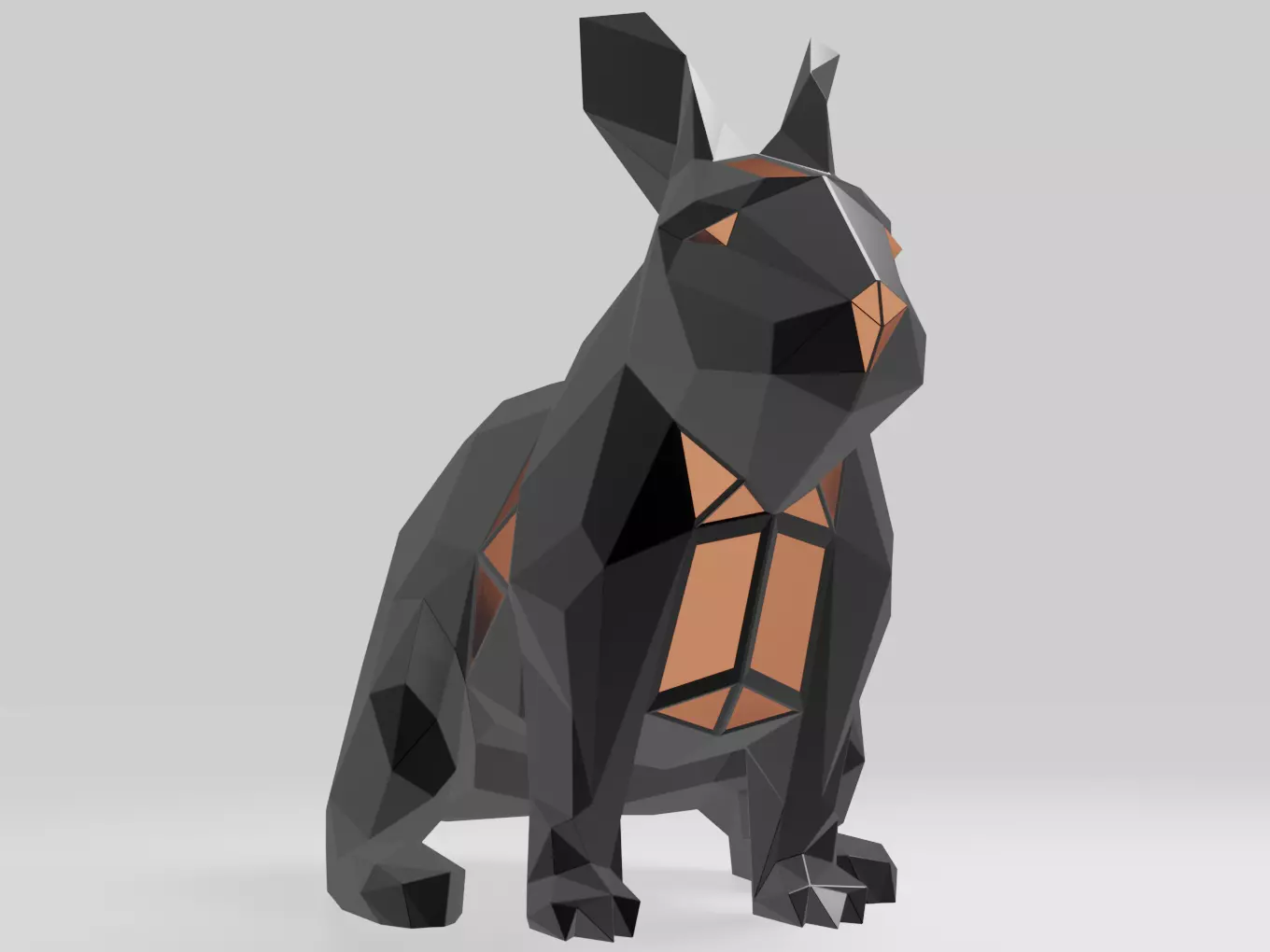 Polygonal Rabbit Parametric 3D print model
