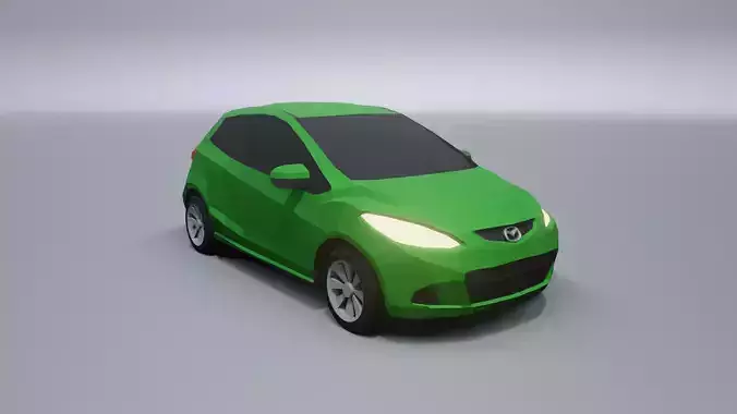 Mazda 2 low poly 3D model car