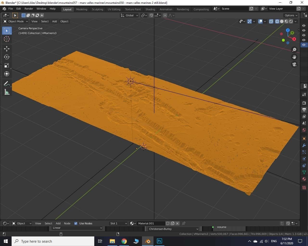 Mars Valles Marineris Alien Planet Sci-Fi Fantasy Scenery 3D model_15