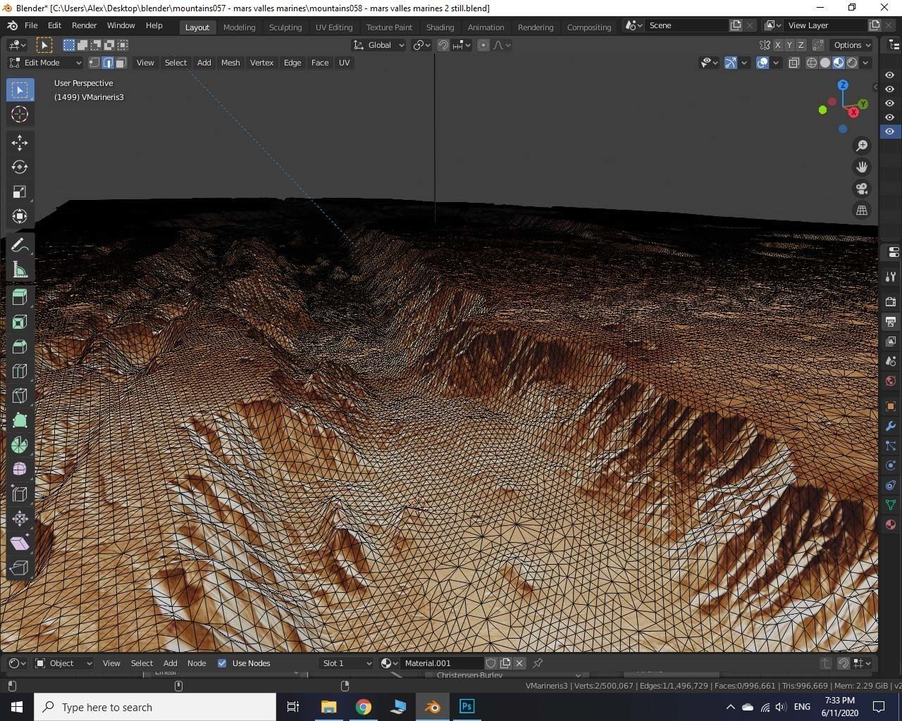 Mars Valles Marineris Alien Planet Sci-Fi Fantasy Scenery 3D model_17