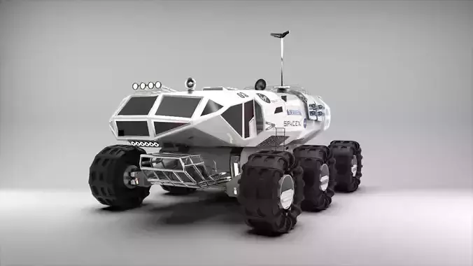 Concept Mars Rover Vehicle Low-poly 3D model
