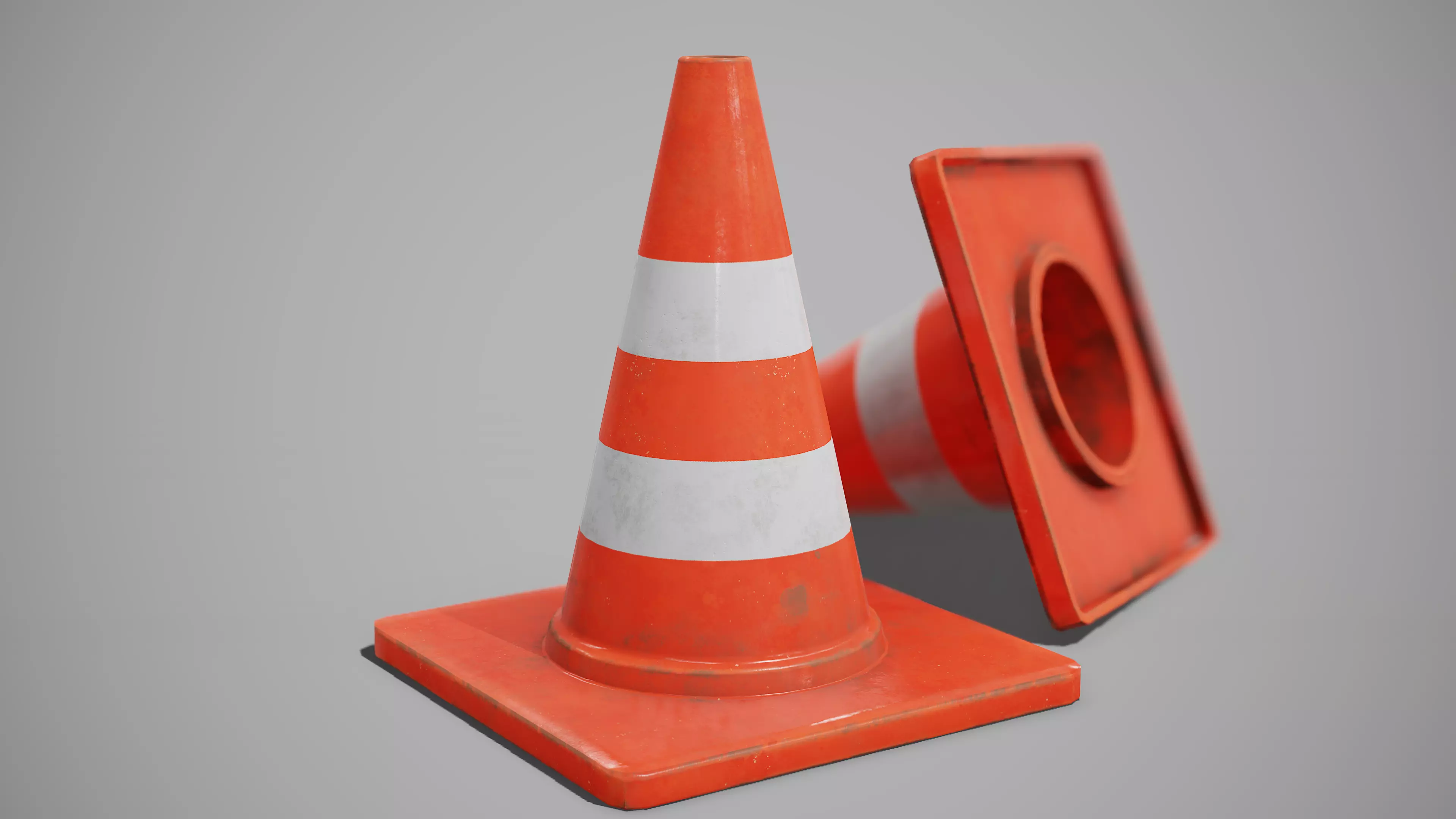Traffic Cone Low-poly 3D model_0