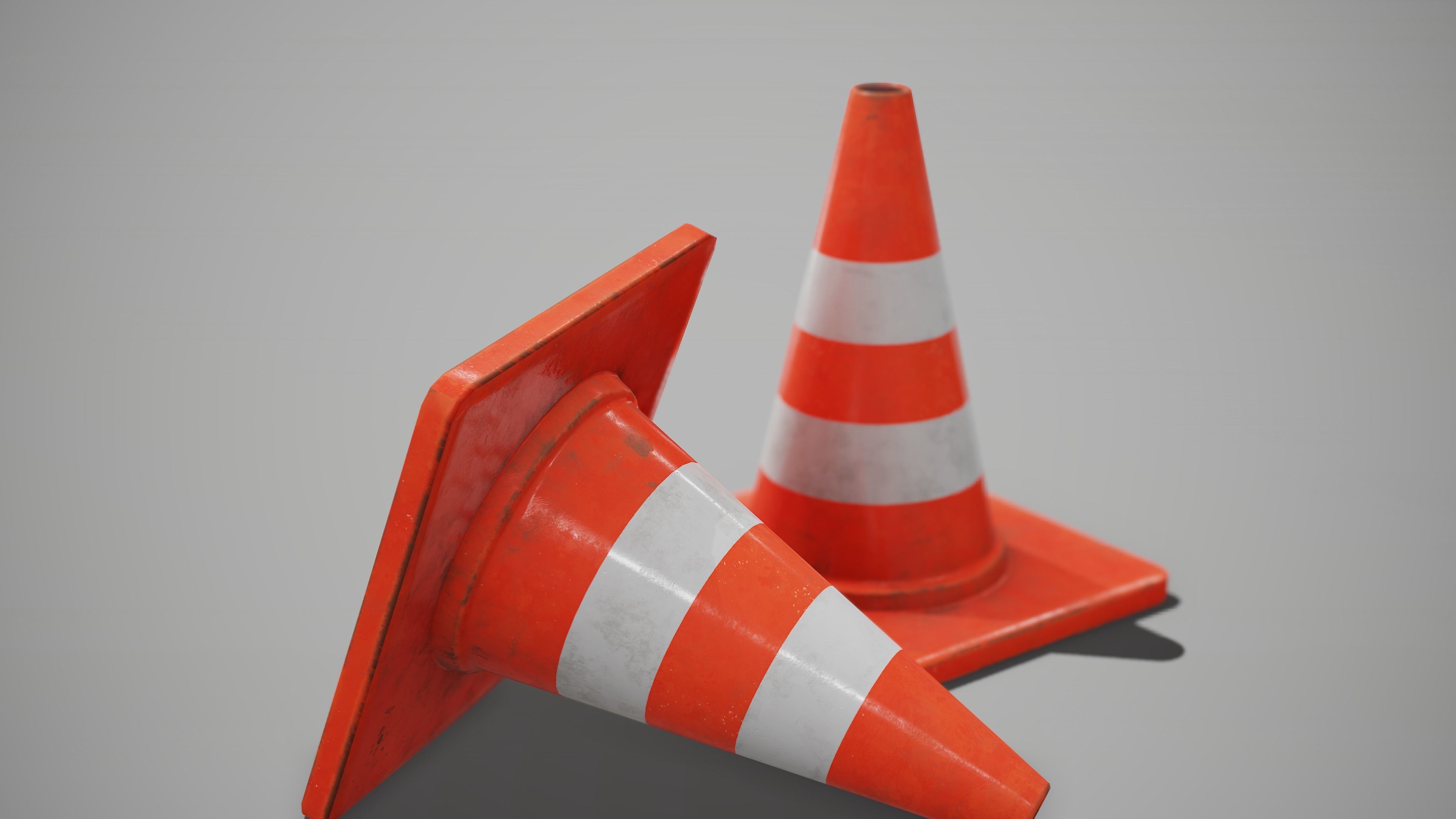 Traffic Cone Low-poly 3D model_3