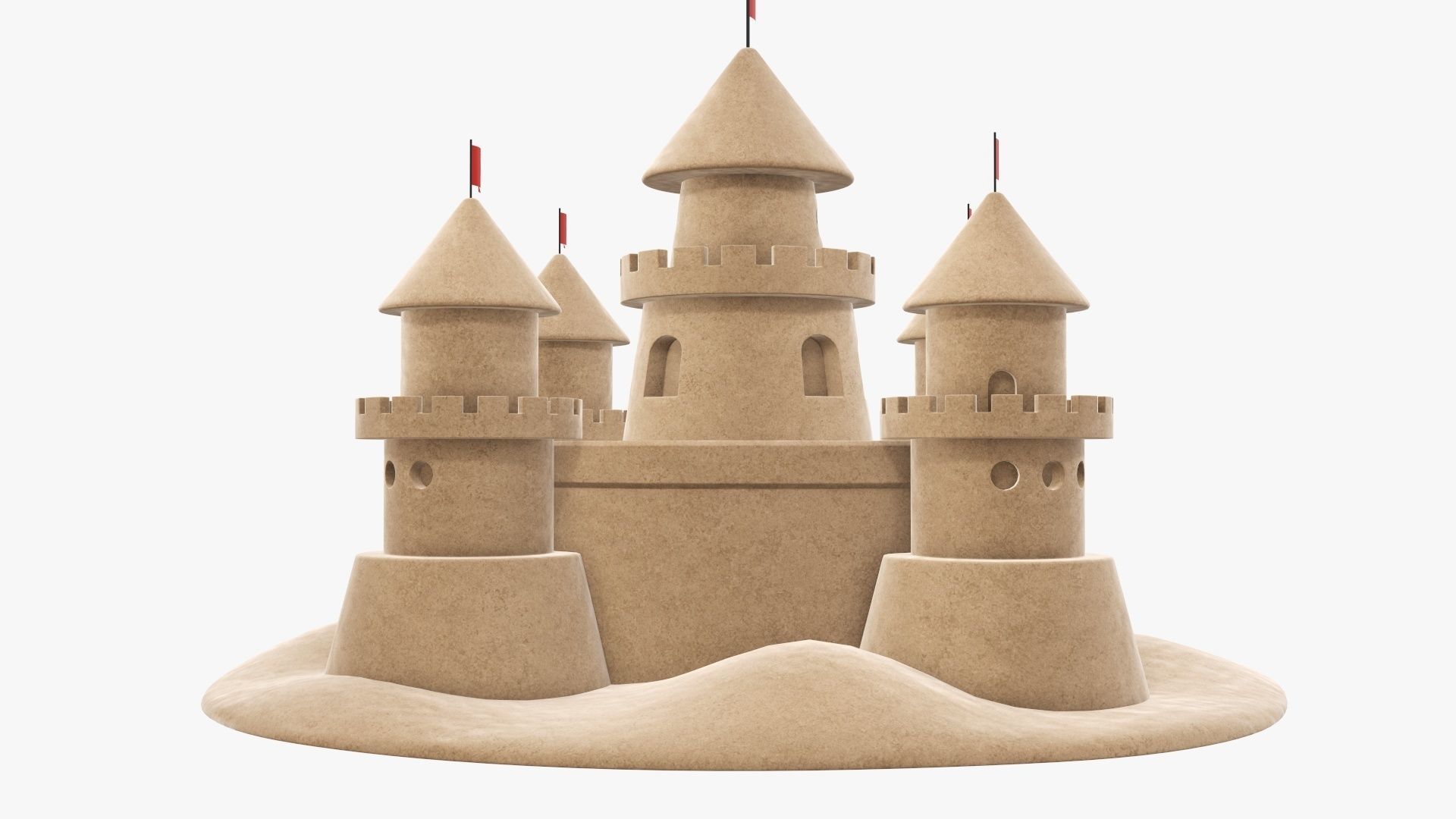 Sand castle 3D model_2